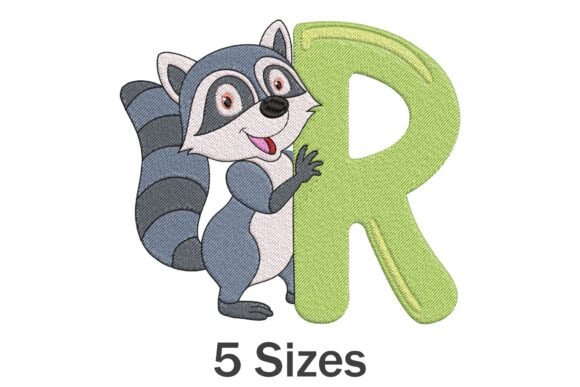 Alphabet Letter R for Raccoon: A Charming Embroidery Design to Transform Your Fabrics