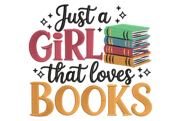 Book Lover: A Charming Embroidery Design for Every Story
