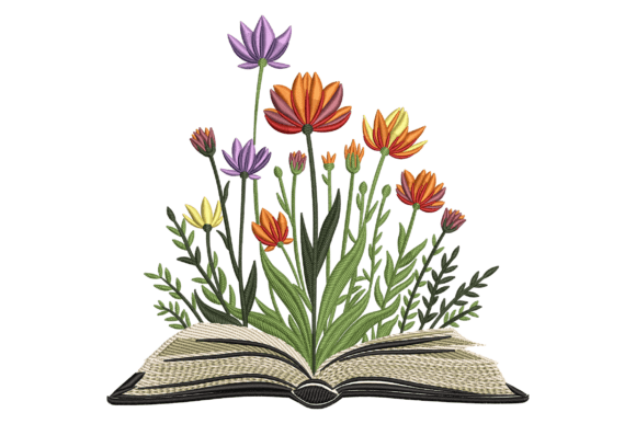 Book with Blooming Flowers: A Charming Embroidery Update