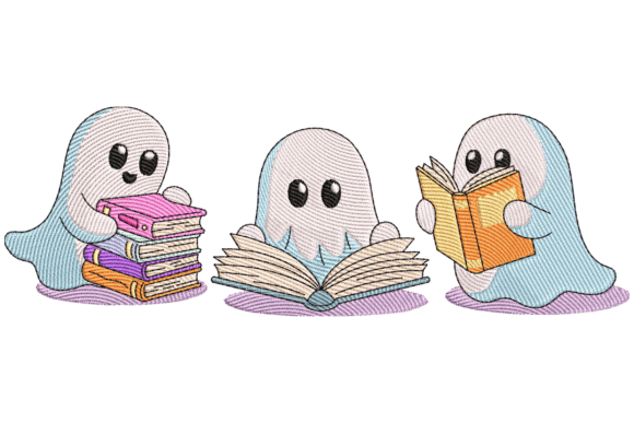 Bookish Ghosts: A Trendy Embroidery Design