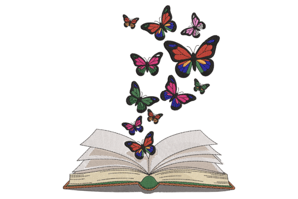 Butterflies from Book: A Trendy Embroidery Design for Unique Fabrics
