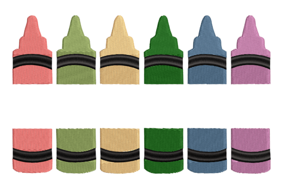 Colorful Crayon Split: A Whimsical Embroidery Design for Every Fabric