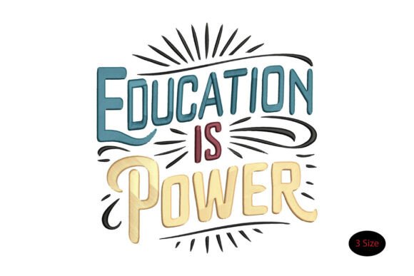 Education is Power: A Versatile Embroidery Design for Every Space