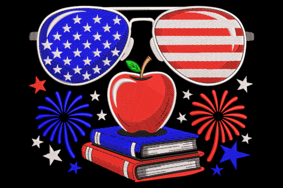 Elevating Textiles with the Patriotic Teacher Embroidery Design: A Blend of Character and Craft