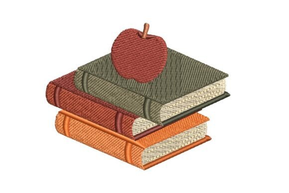 Teacher Books: A Charming Embroidery Design for Gifts and Decor