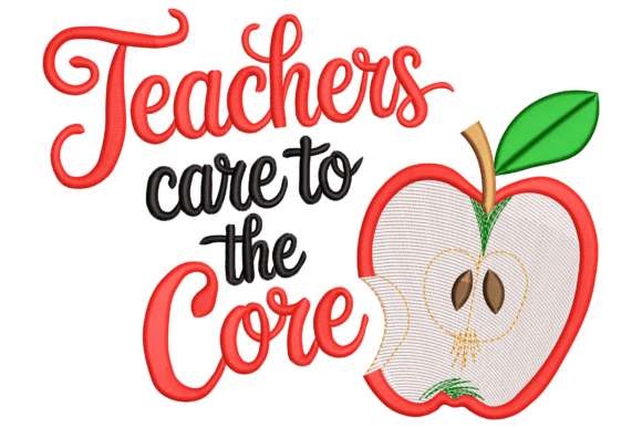 Teachers Care: A Charming Embroidery Design for Every Project
